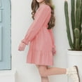 thumbnail image 7 of XXWXYD Kids Fancy Wedding Dress Long Sleeve Vintag𝖾 Irregular Hem Holiday Par𝗍y Clothes Girls Formal Gown Evening Prom Costum𝖾 Pageant Outfit Special Occasion, 7 of 7