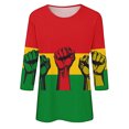 thumbnail image 5 of Penkiiy Black History Month Shirts for Women Women's Black Month Printed Round Neck 3/4 Sleeve T-shirt Top 2XL Multicolor, 5 of 5