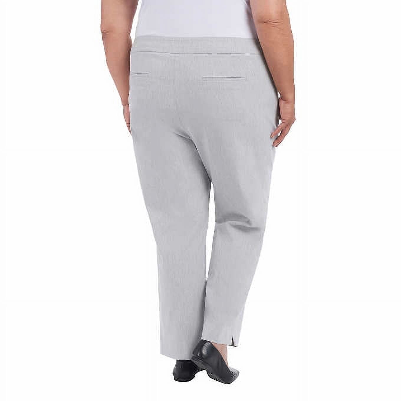 Hilary Radley Ladies EcoCosy Pull-On Ankle Tummy Control Pant HTR Light  Gray L 