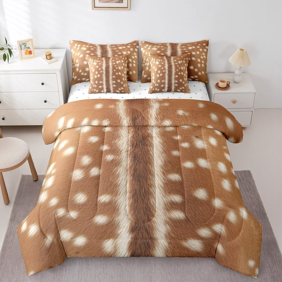 Castle Fairy Boys Girls Deer Print Twin Bedding Sets,Jungle Animal Bedding Comforter Set