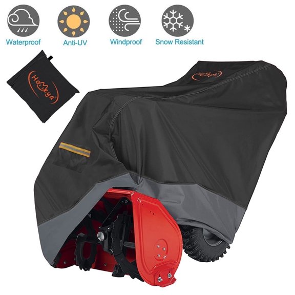Snow Thrower Cover, IC ICLOVER Heavy Duty 600D Polyester Waterproof UV Protection Universal Size Snow Blower Covers for Most Electric Two Stage Snow Blowers with Carry Bag - BlackGray