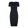 thumbnail image 2 of Femmes Robe Manches Courtes Tunique Robe Cou Vestido Casual Équipage Arrivée Robe Nouveau Crayon Slim Bodycon, 2 of 8