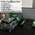 thumbnail image 6 of RYNGHIPY 6Pcs Bed in a Bag Game Console Comforter Set for Boys Teens Full Size Green Game Buttons Bed Set for Women Men-All Seasons Quilt Set (Green, Full), 6 of 8