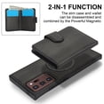 thumbnail image 4 of ELEHOLD Case for Samsung Galaxy Note 20 Ultra, 2-in-1 Magnetic Shockproof Leather Wallet Flip Case Cover, Detachable Card Holder with Stand,Black, 4 of 5
