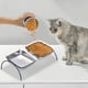 thumbnail image 1 of Comedero y Bebedero Doble para Gatos de Acero Inoxidable 304 | Base Antideslizante y Diseño Inclinable de 25° para La Salud de La Columna | Comedero Doble de 31 Cm para Gatos, 1 of 6