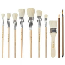 Mop Brush for Acrylic Painting,10 PCS Glaze Brushes for Pottery Goat Hair Blend Mop Bru_wm25
