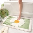 thumbnail image 3 of Alfombrilla de baño antideslizante lavable Alfombrillas Alfombrilla de ducha Alfombrilla de bañera con patrón de margaritas 80 * 50 CM, 3 of 5