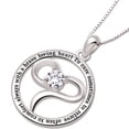 thumbnail image 3 of ALOV Jewelry Sterling Silver Doctor Necklace To cure sometimes to relieve often to comfort always with a brave loving heart Cubic Zirconia Pendant Necklace, 3 of 7