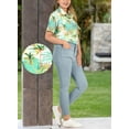 thumbnail image 4 of LA LEELA Women's Button Down Blouses Summer Tropical Party Shirts Vacation Casual Shirt Short Sleeve Womens Button up Tops Blouses Holidays Dressy for Women S Teal, Beach, 4 of 5