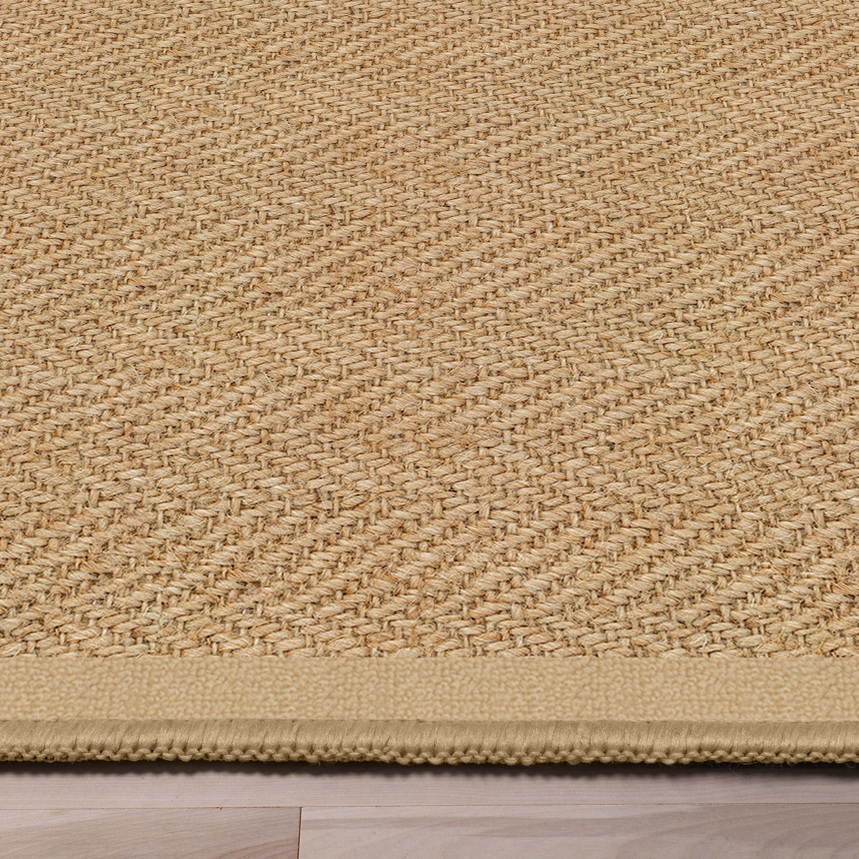 Well Woven Jute Boerboel Modern Geometric Flat-Weave Beige 5' x 7' Area Rug