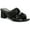 Black, variant on Womens Black Ruched Straps Padded Careena Square Toe Block Heel Slip On Heeled Sandal 8.5 M