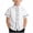 AA-White, variant on Boys' Short Sleeve Shirt Casual Button Collared Suit Shirt Cute Stripe Going Out Tops School Costume, Light Blue, 100