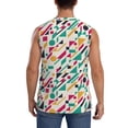 thumbnail image 4 of Xecao Colorful Spots Print Men's Tank Top: Sleek Sleeveless Tee for Casual Sports and Beach Occasions-XX-Large, 4 of 7