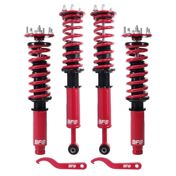 BFO Coilovers for Honda Accord 2003-2007 CM4/CM5/CM6/CM7/CM8, Height Adjustable Full Coilovers Suspension Kit, Preset Damping Shock Absorber Struts, Lowering Kit Red