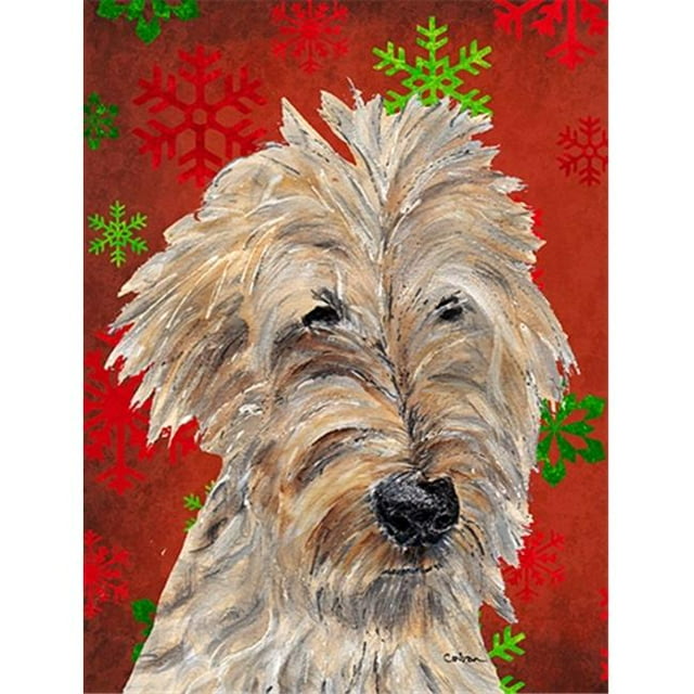 Goldendoodle Red Snowflake Christmas Flag Canvas House Size