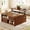 Walnut, variant on 31.5" Lift Top Coffee Table with Charging Station, Fluted Wood Coffee Table with Hidden Storage & Hydraulic Lifter, Travertine Look Living Room Table with Sliding Doors for Home Office, White + Oak