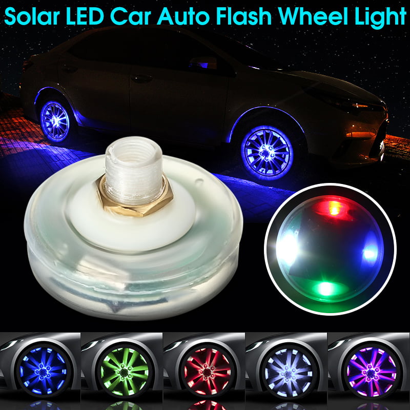 Car Wheel Light Solar LED Flash Tire Tyre Valve Cap Lamp Decoration Light UK 
