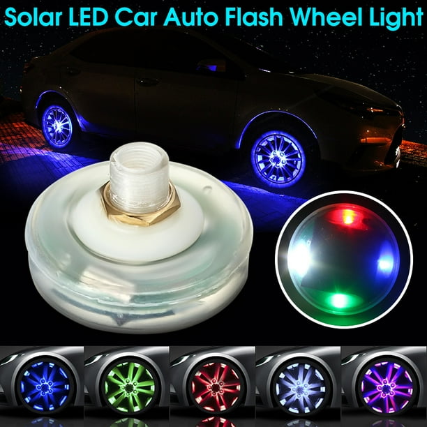 Car Auto Wheel Hub Tire Solar Power Led Tire Light Valve Decorative Light With Wrench Solar Energy Flash Walmart Com Walmart Com