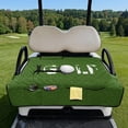 thumbnail image 3 of COEQINE Universal Golf Cart Seat Covers/Seat Blanket for EZGO Yamaha Club Car, Soft Seat Towel/Seat Cushions Folds Like a Bag for Easy Carry, All-Season Comfort, Dark Green Golf Pattern, 3 of 8