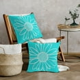 thumbnail image 4 of Aqua Turquoise Daisy Flower Pillow Covers 16x16 Inch Set of 2 Spring Summer Floral Bloom Decorative Throw Pillows Seasonal Teal Pillow Cases Farmhouse Home Decor for Cushion Couch Sofa Outdoor, 4 of 6