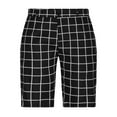 thumbnail image 6 of Puntoco Men short pants Clearance Men's Plaid Casual Five-point Pants Suit Shorts Have Pockets Button Pants Black 4(S), 6 of 6