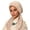 Beige, variant on Solid Color Crinkle Turban Hat with Curved Tail Double Layer Headband Hair Wrap for Women Black One Size