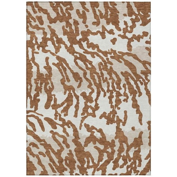 HomeRoots 591301 9 x 12 ft. Brown, Beige & Ivory Animal Print Washable Indoor & Outdoor Rectangle Area Rug