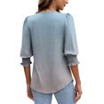 thumbnail image 4 of 3/4 Length Sleeve Womens Tops Dressy Casual Office Work Blouses Loose Fit Ruffle Flowy Tunic Tops Trendy Outfits, 4 of 8