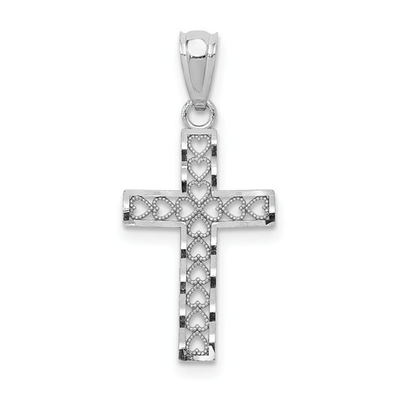 Real 14kt White Gold Cross Pendant; for Adults and Teens; for Women and Men