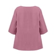 thumbnail image 3 of Vivianyo HD Women's Tiered Layered Hem Blouse, Round Neck 3/4 Sleeve Swing Tunic Top for Women, Fall Versatile Top for Office and Weekend, Sizes L-5XL, 3 of 4