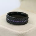 thumbnail image 7 of Black Gold Plated 8mm Purple AAA CZ Titanium Steel Mens Ring Men Wedding Band Man Ring, 7 of 7