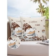 thumbnail image 6 of Pack of 2 Outdoor Pillow Covers, COFFEE TIME Gnome and Coffee Cup Burlap Texture Waterproof Square Throw Pillowcase Cushion Decorative Pillow Covers for Couch Patio Tent, 24x24 in, 6 of 6