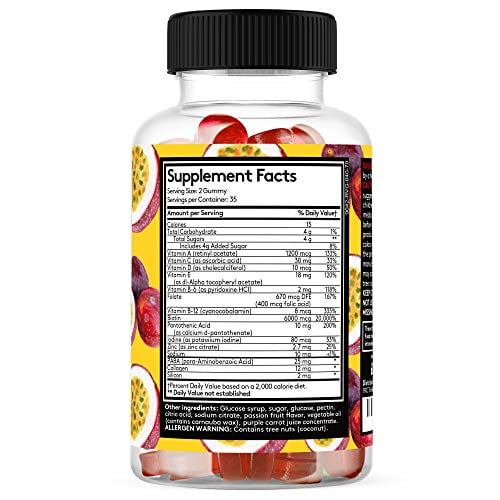 70 Hair Gummies Biotin 6000mcg Collagen Silicon PABA & Multivitamins | Hair Skin and Nails Vitamins 70 Hair Gummies Biotin 6000mcg Collagen Silicon PABA & Multivitamins | Hair Skin and Nails Vitamins