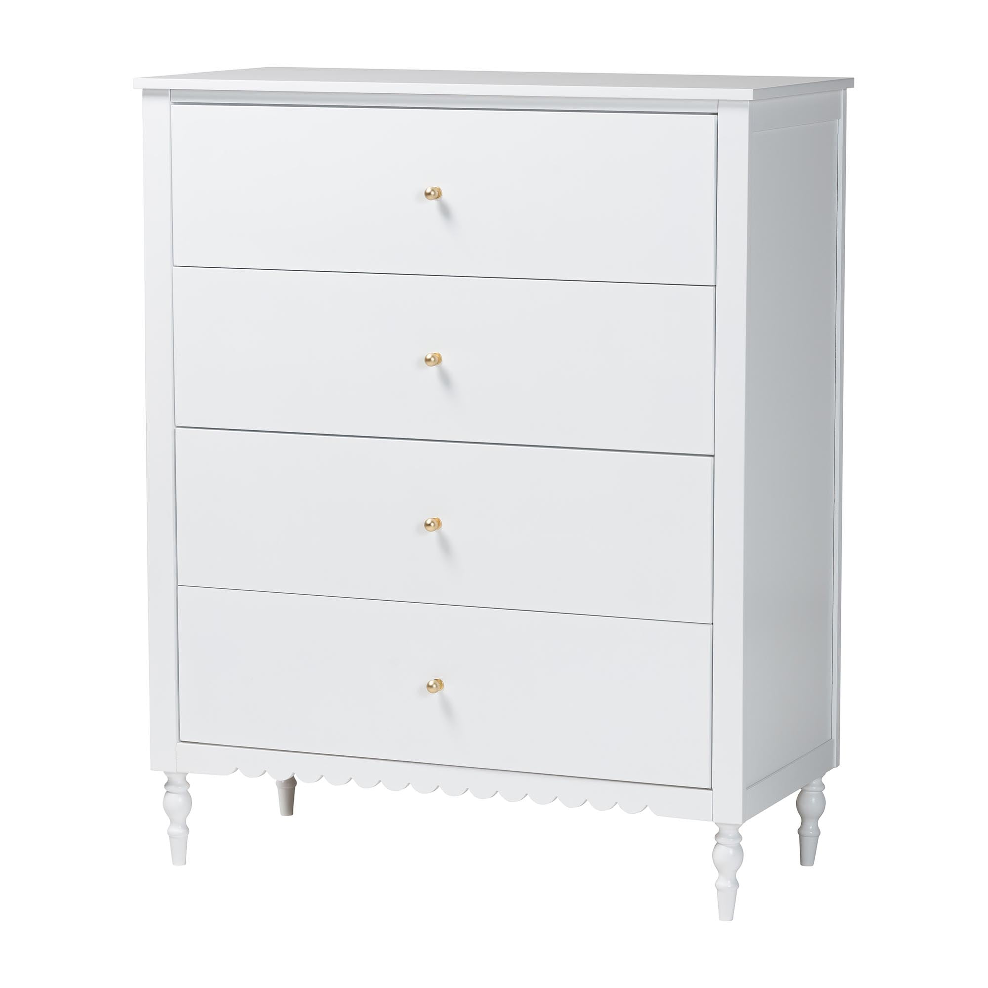 Baxton Studio Roni Modern Bedroom Set, Full, White