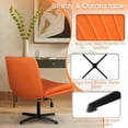 thumbnail image 3 of Waleaf Armless Office Desk Chair No Wheels,PU Padded Modern Swivel Criss Cross Legged Chair, 3 of 7