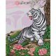 thumbnail image 5 of Hilo de bordar de algodón ecológico completo Wdftyju punto de cruz tigre impreso 11CT 52x65cm blanco, 5 of 9