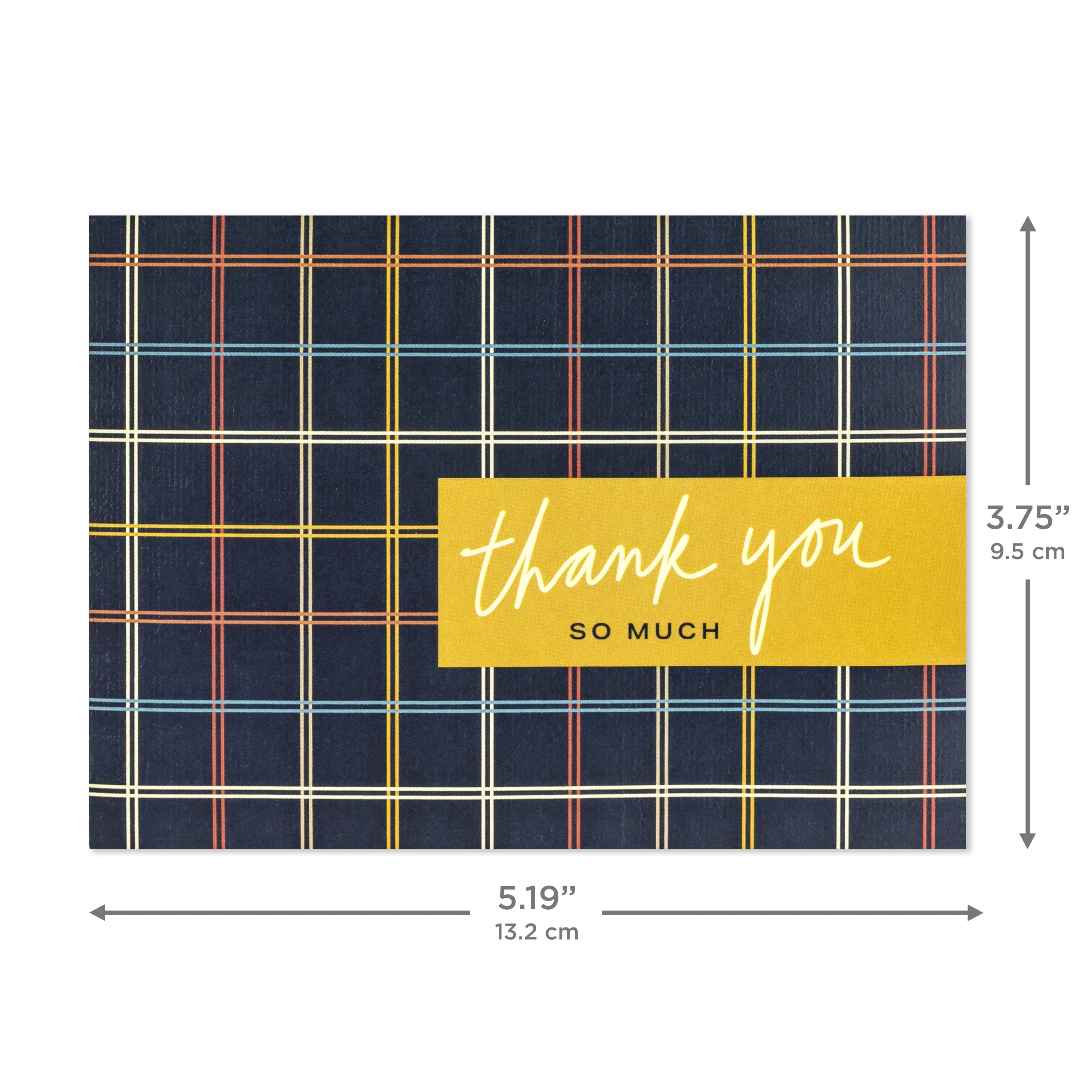 Hallmark Blank Thank You Notes (Dark Plaid), Pack of 10