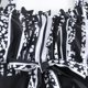 thumbnail image 5 of Traje de Baño de Ruffle de las Mujeres con Diseño Hueco de Bloqueo de Colores, Traje de Baño sin Espalda de Pieza Conservadora para la Playa, 5 of 9