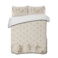 thumbnail image 2 of Quilts Twin Size, Musical Skeleton Halloween Soft Comforter Bedding Set for Bed, Beige Bat Bow Lightweight Quilted Bedspread with Pillow Cover(2 Pieces) for All Season, 68x86 Inch, 2 of 7