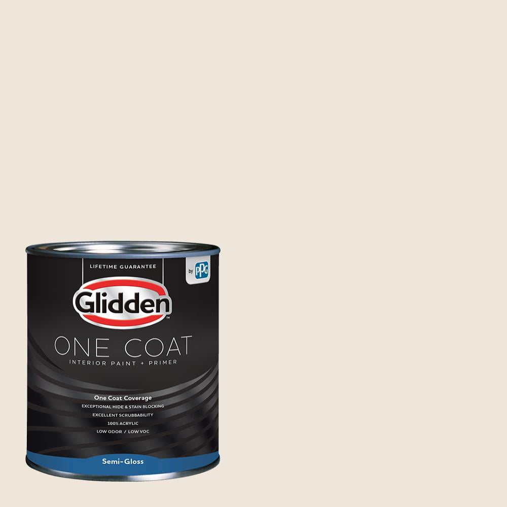 Glidden One Coat Interior Paint and Primer, Pearls And Lace / OffWhite, 1 Quart, SemiGloss