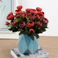 thumbnail image 4 of 9\-head Artificial Rose Bud Bouquet Simulation Rose Flower Decor Decoration Wedding Flower red, 4 of 9