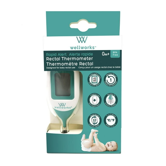 Wellworks™ Rapid Alert Rectal Thermometer | Ages 0 months +
