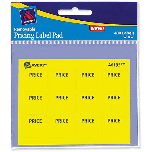 Avery Yellow Removable Price Labels