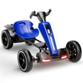 thumbnail image 2 of iRerts 12V Powered Pedal Go Kart, Ride on Toys Go Kart for Kids Boys Girls, Kids Ride on Go Cart with Music, LED Light, Horn, Forward Backward, Kids Birthday Gifts for 3-6 Ages, Blue, 2 of 12