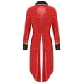 thumbnail image 5 of TiaoBug Women Sequin Ringmaster Cosplay Circus Show Blazer Jacket Uniform Victorian Tailcoat Costume Red M, 5 of 7