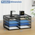 thumbnail image 3 of 8 Compartments Paper Organizer for Desk, Mesh Literature Organizer, Mail File Sorter Tray with Handle, Desktop Mailbox for Office Classroom Home, Black, 3 of 11
