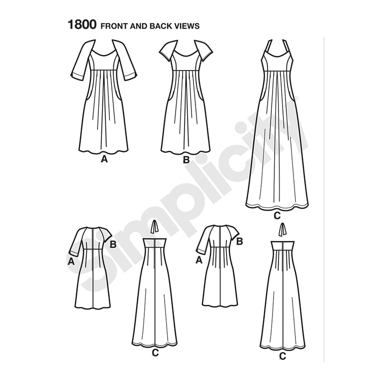 simplicity amazing fit dress patterns S1586