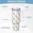 thumbnail image 5 of Sikiie Gray Rabbit Insulated Stainless Water Bottle Lid Travel Mug Cup Insulated Tumblers Cup 40oz Ice Bully With Handle, 5 of 8
