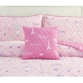 thumbnail image 4 of ALEX + BELLA Dream of Paris Pink 3PC Cotton Quilt Bedding Set, Twin Bedspread Lightweight, 4 of 7
