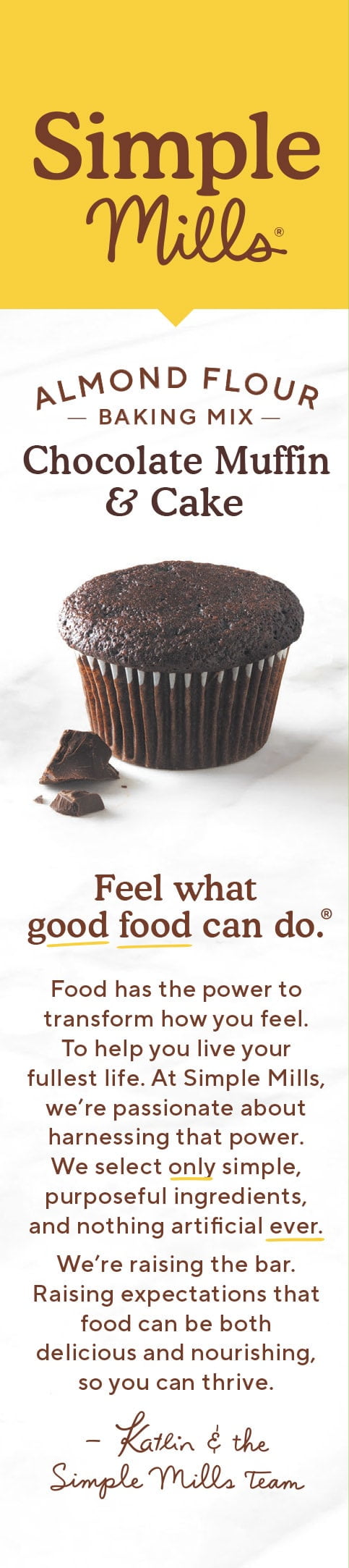 (2 pack) Simple Mills Almond Flour Chocolate Muffin and Cake Mix, Gluten-Free Baking Mix, 11.2 oz